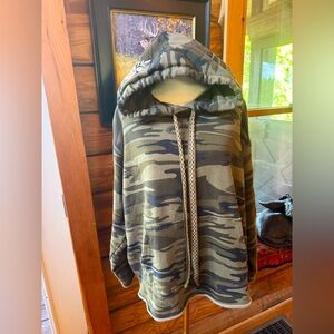 Johnny Was Camouflage PETITE Hoodie with Embroidery